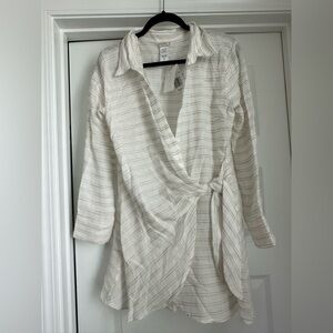 L*Space Cream and Tan Striped dress NWT